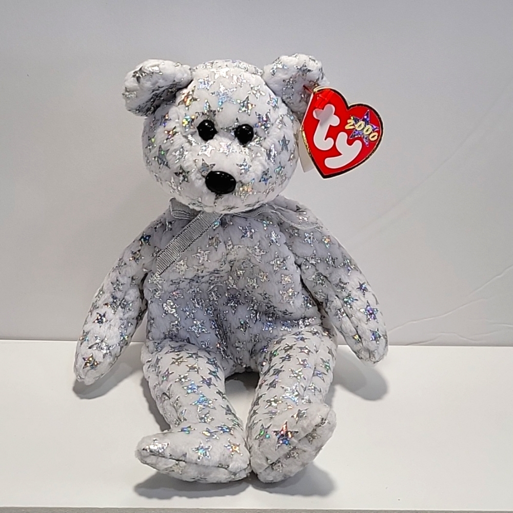 White & Silver 2000 Ty Beanie Baby "The Beginning"  NWT